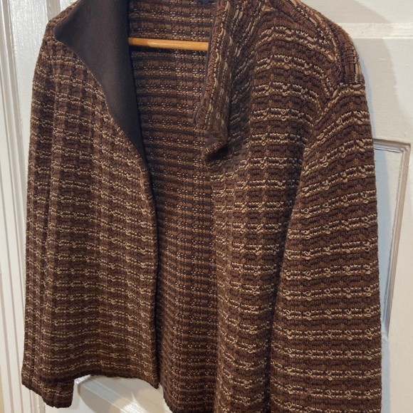 Vintage 90s brown knit cardigan sweater - Picture 5 of 6